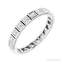 Sapphire Row Lab-Grown Diamond Princess-Cut Station Band - 14K White Gold, 1.5 × 1.5 mm, 6