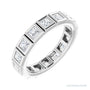 Sapphire Row Lab-Grown Diamond Princess-Cut Station Band - 14K White Gold, 2.25 × 2.25 mm, 5