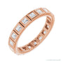 Sapphire Row Lab-Grown Diamond Princess-Cut Station Band - 14K Rose Gold, 1.75 × 1.75 mm, 5