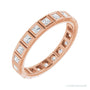 Sapphire Row Lab-Grown Diamond Princess-Cut Station Band - 14K Rose Gold, 1.75 × 1.75 mm, 6