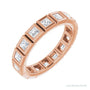Sapphire Row Lab-Grown Diamond Princess-Cut Station Band - 14K Rose Gold, 2.25 × 2.25 mm, 6