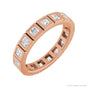 Sapphire Row Lab-Grown Diamond Princess-Cut Station Band - 14K Rose Gold, 2.25 × 2.25 mm, 7