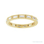 Sapphire Row Lab-Grown Diamond Baguette Station Band - 14K Yellow Gold, 3 × 1.3 mm, 7 (view 3)