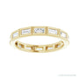Sapphire Row Lab-Grown Diamond Baguette Station Band - 14K Yellow Gold, 3 × 1.5 mm, 5 (view 3)