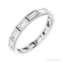 Sapphire Row Lab-Grown Diamond Baguette Station Band - 14K White Gold, 3 × 1.5 mm, 6