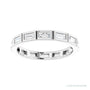 Sapphire Row Lab-Grown Diamond Baguette Station Band - 14K White Gold, 3 × 1.5 mm, 6 (view 3)