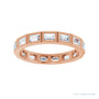 Sapphire Row Lab-Grown Diamond Baguette Station Band - 14K Rose Gold, 3 × 2 mm, 7 (view 3)