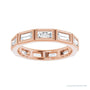 Sapphire Row Lab-Grown Diamond Baguette Station Band - 14K Rose Gold, 4 × 2 mm, 6 (view 3)