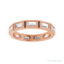 Sapphire Row Lab-Grown Diamond Baguette Station Band - 14K Rose Gold, 4 × 2 mm, 7 (view 3)