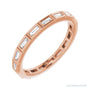 Sapphire Row Lab-Grown Diamond Baguette Station Band - 14K Rose Gold, 2.5 × 1 mm, 6
