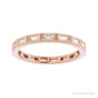 Sapphire Row Lab-Grown Diamond Baguette Station Band - 14K Rose Gold, 2.5 × 1 mm, 6 (view 3)