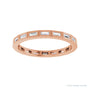 Sapphire Row Lab-Grown Diamond Baguette Station Band - 14K Rose Gold, 2.5 × 1 mm, 7 (view 3)
