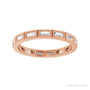 Sapphire Row Lab-Grown Diamond Baguette Station Band - 14K Rose Gold, 3 × 1.3 mm, 7 (view 3)