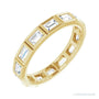 Sapphire Row Lab-Grown Diamond Baguette Station Band - 14K Yellow Gold, 3 × 2 mm, 6
