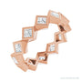 Sapphire Row Natural Diamond Princess-Cut Bezel Band - 14K Rose Gold, 2.5 × 2.5 mm, 7.5
