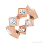 Sapphire Row Natural Diamond Princess-Cut Bezel Band - 14K Rose Gold, 3.75 × 3.75 mm, 4