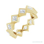 Sapphire Row Natural Diamond Princess-Cut Bezel Band - 14K Yellow Gold, 3 × 3 mm, 8