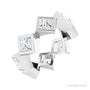 Sapphire Row Natural Diamond Princess-Cut Bezel Band - 14K White Gold, 3.75 × 3.75 mm, 4