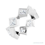 Sapphire Row Natural Diamond Princess-Cut Bezel Band - 14K White Gold, 3.75 × 3.75 mm, 5