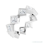 Sapphire Row Natural Diamond Princess-Cut Bezel Band - 14K White Gold, 3.75 × 3.75 mm, 8