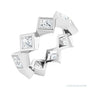 Sapphire Row Natural Diamond Princess-Cut Bezel Band - 14K White Gold, 3 × 3 mm, 4.5