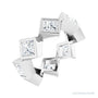 Sapphire Row Natural Diamond Princess-Cut Bezel Band - 14K White Gold, 4 × 4 mm, 5.5