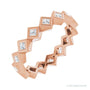 Sapphire Row Natural Diamond Princess-Cut Bezel Band - 14K Rose Gold, 1.75 × 1.75 mm, 7.5
