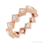 Sapphire Row Natural Diamond Princess-Cut Bezel Band - 14K Rose Gold, 2.25 × 2.25 mm, 6.5