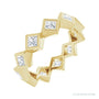 Sapphire Row Natural Diamond Princess-Cut Bezel Band - 14K Yellow Gold, 2.75 × 2.75 mm, 8
