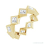 Sapphire Row Natural Diamond Princess-Cut Bezel Band - 14K Yellow Gold, 3.25 × 3.25 mm, 7