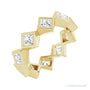 Sapphire Row Natural Diamond Princess-Cut Bezel Band - 14K Yellow Gold, 3.25 × 3.25 mm, 8