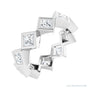 Sapphire Row Natural Diamond Princess-Cut Bezel Band - 14K White Gold, 3 × 3 mm, 5