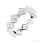 Sapphire Row Natural Diamond Princess-Cut Bezel Band - 14K White Gold, 3 × 3 mm, 7