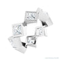 Sapphire Row Natural Diamond Princess-Cut Bezel Band - 14K White Gold, 4 × 4 mm, 5