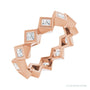 Sapphire Row Natural Diamond Princess-Cut Bezel Band - 14K Rose Gold, 2 × 2 mm, 5