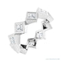 Sapphire Row Natural Diamond Princess-Cut Bezel Band - 14K White Gold, 2.5 × 2.5 mm, 4