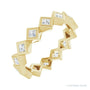 Sapphire Row Natural Diamond Princess-Cut Bezel Band - 14K Yellow Gold, 2 × 2 mm, 7.5