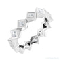 Sapphire Row Natural Diamond Princess-Cut Bezel Band - 14K White Gold, 1.75 × 1.75 mm, 4.5