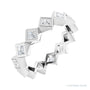 Sapphire Row Natural Diamond Princess-Cut Bezel Band - 14K White Gold, 2.25 × 2.25 mm, 7.5