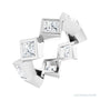Sapphire Row Natural Diamond Princess-Cut Bezel Band - 14K White Gold, 3.75 × 3.75 mm, 4.5