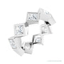 Sapphire Row Natural Diamond Princess-Cut Bezel Band - 14K White Gold, 3.75 × 3.75 mm, 6.5