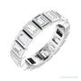 Sapphire Row Natural Diamond Baguette Bezel Band - 14K White Gold, 3 × 1.75 mm, 4.5