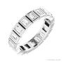 Sapphire Row Natural Diamond Baguette Bezel Band - 14K White Gold, 3 × 1.75 mm, 5.5
