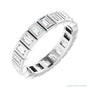 Sapphire Row Natural Diamond Baguette Bezel Band - 14K White Gold, 3 × 1.75 mm, 7.5