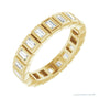 Sapphire Row Natural Diamond Baguette Bezel Band - 14K Yellow Gold, 2.5 × 1.5 mm, 6