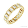 Sapphire Row Natural Diamond Baguette Bezel Band - 14K Yellow Gold, 3 × 1.75 mm, 6.5