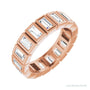 Sapphire Row Natural Diamond Baguette Bezel Band - 14K Rose Gold, 3.75 × 2 mm, 5.5
