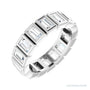 Sapphire Row Natural Diamond Baguette Bezel Band - 14K White Gold, 3.5 × 2 mm, 4.5
