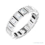 Sapphire Row Natural Diamond Baguette Bezel Band - 14K White Gold, 3.5 × 2 mm, 7.5