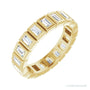 Sapphire Row Natural Diamond Baguette Bezel Band - 14K Yellow Gold, 3 × 1.75 mm, 7